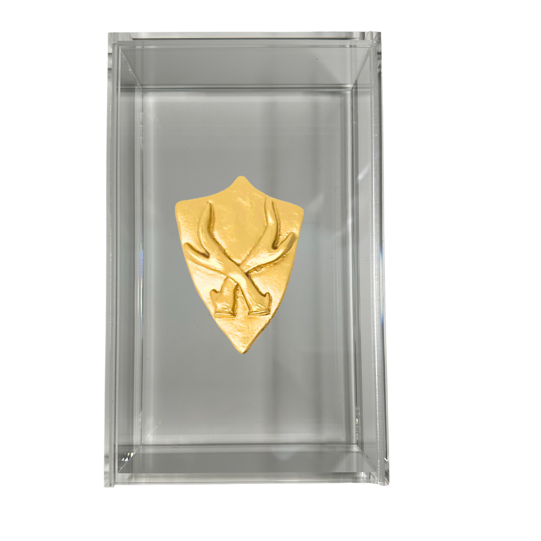 Shield With Antlers Guest Towel Box